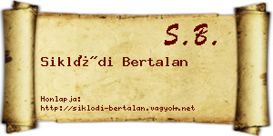 Siklódi Bertalan névjegykártya